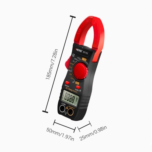 Интеллектуальные клещи ANENG ST170 1999 отсчетов Цифровой мультиметр с автоматическим выбором диапазона ЖК-экран Переменное напряжение постоянного тока Тестер переменного тока Светодиодный фонарик Индукционный измеритель напряжения NCV Тестирование диодов сопротивления емкости