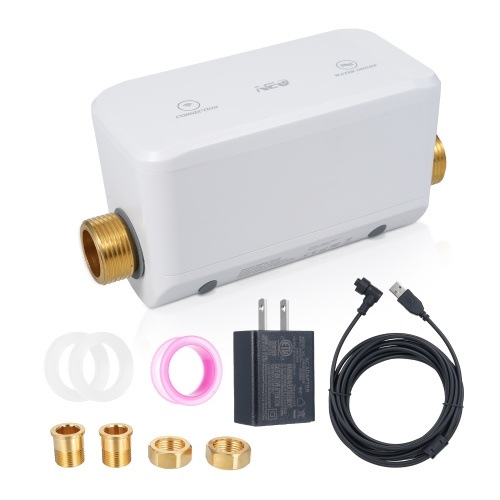 NEO Приложение Smart Water Valve Remote Control Мониторинг расхода воды Давление воды Поток Определение температуры воды Обнаружение утечек одним щелчком Замена для amazon echo Помощь Google Tuya Smart-US Plug