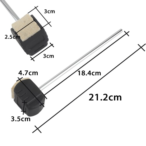   Tomtop Высококачественный Баскбарабан педали Ударные Шерсть Войлок Нержавеющая сталь Ручка Ударные Аксессуары Инструмент Запчасти