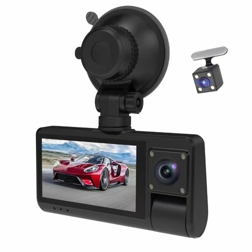 3 камеры Dash Cam Сенсорный экран Прозрачное зеркало заднего вида автомобиля