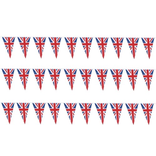 Игрушки и хобби Юнион Джек Бантинг Флаг Юнион Джек Треугольный баннер с 30 флагами 33-футовые британские украшения для уличных вечеринок