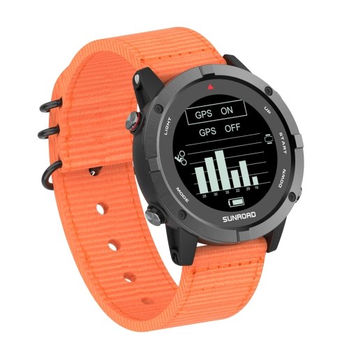 SUNROAD T3 GPS Спортивные часы Фитнес-трекер Наручные часы с монитором сердечного ритма 100M Водонепроницаемая крыша - Нейлоновый ремешок