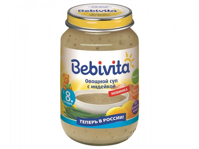 Супы, вермишель Суп Bebivita Овощной с индейкой 190 г