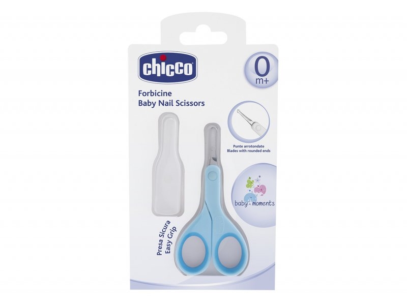Ножницы Chicco, детские из нержавеющей стали, с закругленными концами голубой