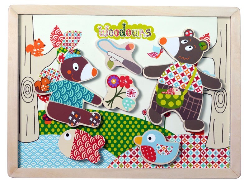 Игрушка из дерева Ebulobo, Доска магнитная История Мишки