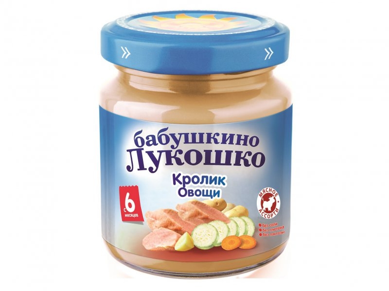 Пюре Бабушкино Лукошко Кролик, овощи 100 г