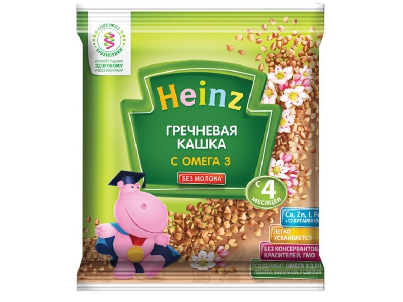 Каша Heinz, безмолочная гречневая с Омегой-3 30 г сашет