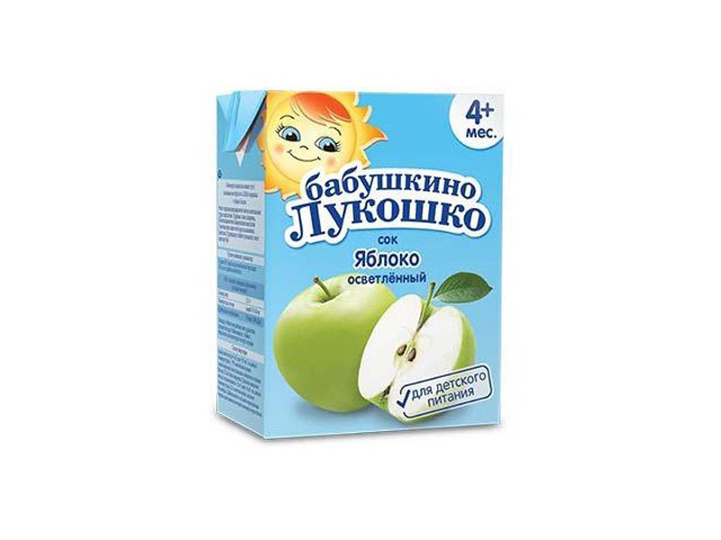 Соки и нектары  ВотОнЯ Сок Бабушкино Лукошко Яблоко осветленный, Tetra Pak 200 мл