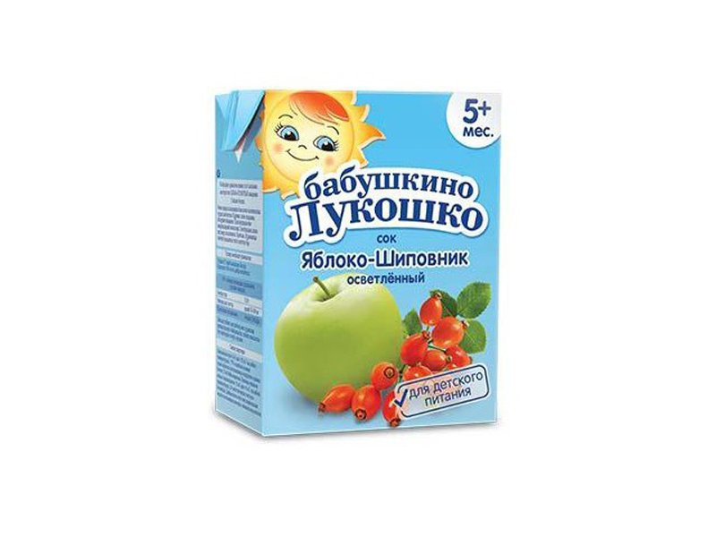 Соки и нектары Сок Бабушкино Лукошко Яблоко, шиповник осветленный, Tetra Pak 200 мл