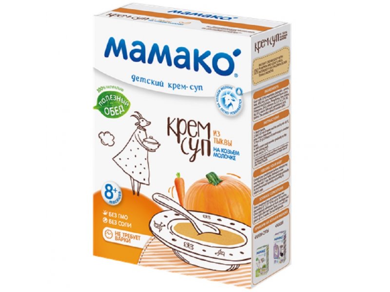 Супы, вермишель Крем-суп Мамако из тыквы на козьем молоке, 150 г