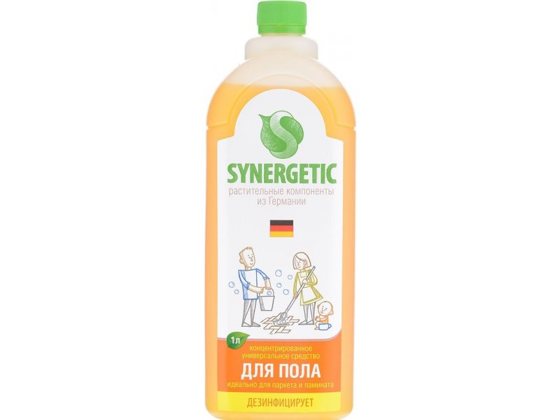Средство Synergetic универсальное для мытья поверхностей (для пола), 1 л