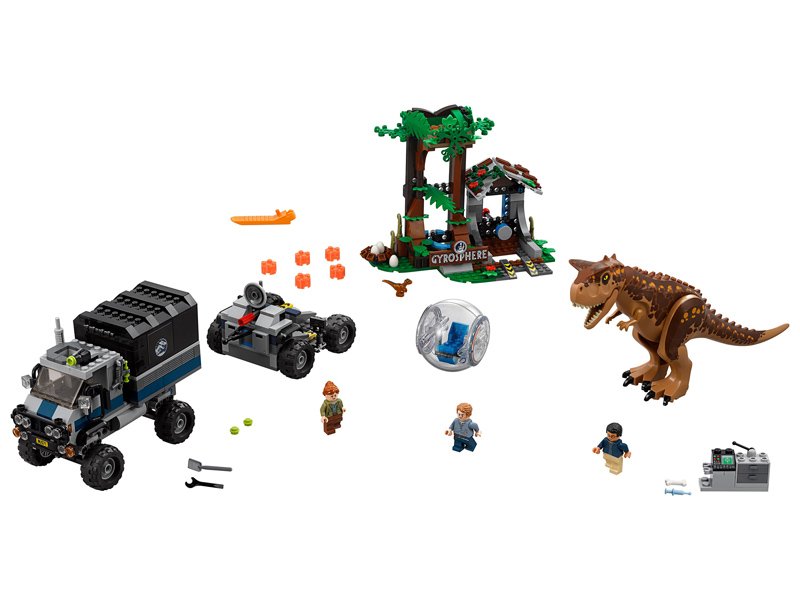Конструктор Lego Jurassic World, Побег в гиросфере от карнотавра