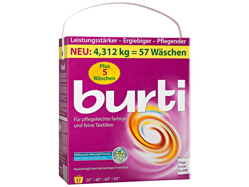 Порошок стиральный Burti для цветного и тонкого белья, 4,312 кг