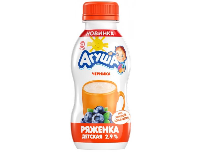 Ряженка Агуша Черника 2,9% 200 г