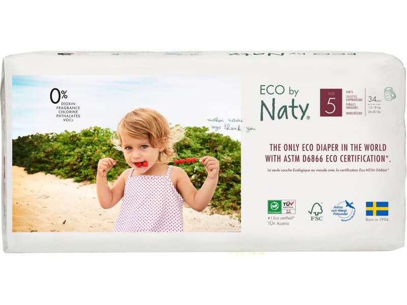 Подгузники-трусики Naty 5 (12-18 кг) 34 шт.