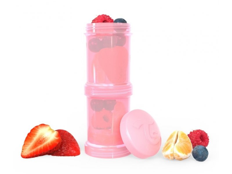  ВотОнЯ Контейнер Twistshake Pastel для сухой смеси 100 мл, 2 шт. розовый