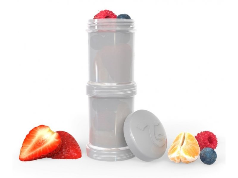  Контейнер Twistshake Pastel для сухой смеси 100 мл, 2 шт. серый