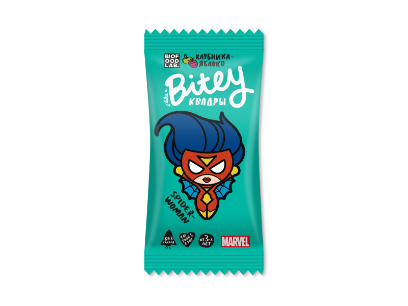 Батончик Bitey овсяно-фруктовый яблоко, клубника 30 г