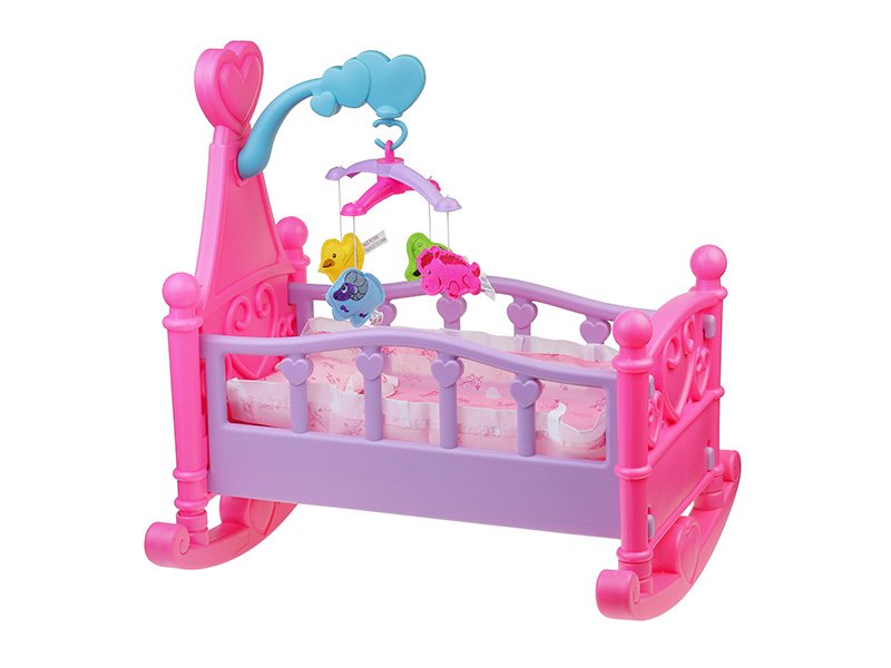Аксесс. д/куклы  S+S Toys, Кроватка пластиковая Заботливая мама с аксессуарами