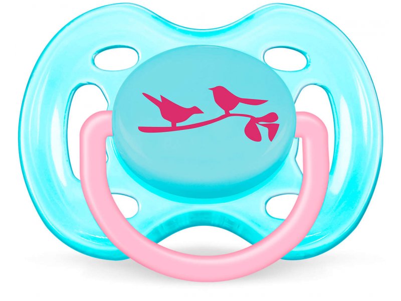 Пустышка Philips Avent Дизайн для девочки, 0-6 мес. бирюзовый/розовый