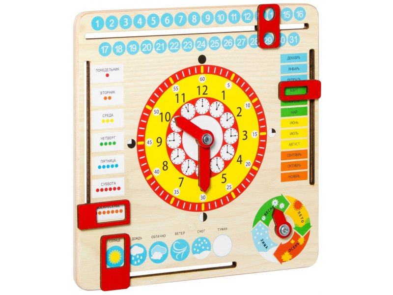 Игрушка из дерева Master Wood, Часы и календарь