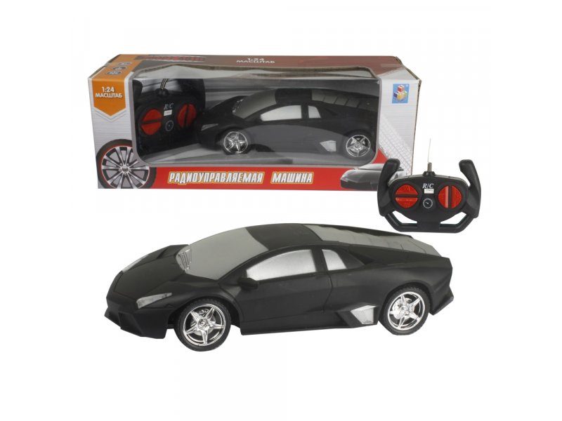  Игрушка 1Toy Спортавто Машина на р/у, 27 МГц, 4 канала: движение вперед/назад/влево/вправо, 1:24 матовый черный