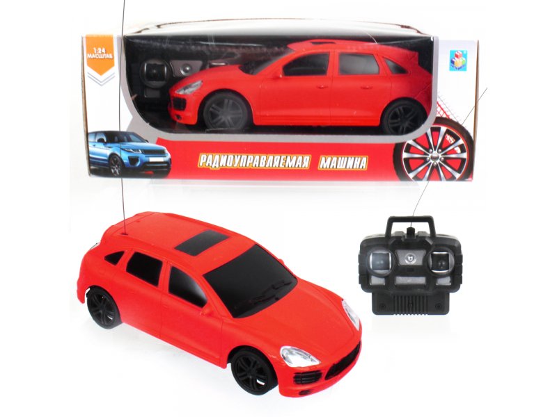  Игрушка 1Toy Спортавто Джип на р/у, 27 МГц, 4 канала, свет, на батарейках, 1:24 красный