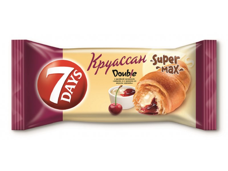 Круассан 7Days c двойной начинкой ваниль-вишня 110 г