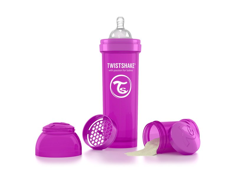 Бутылочка Twistshake антиколиковая с силиконовой соской 330 мл фиолетовый