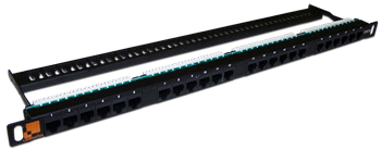 Патч-панель Lanmaster LAN-PPC24U6 19, 0,5U, Cat 6, 24 порта RJ45 (8p8c), неэкранированная, Krone IDC