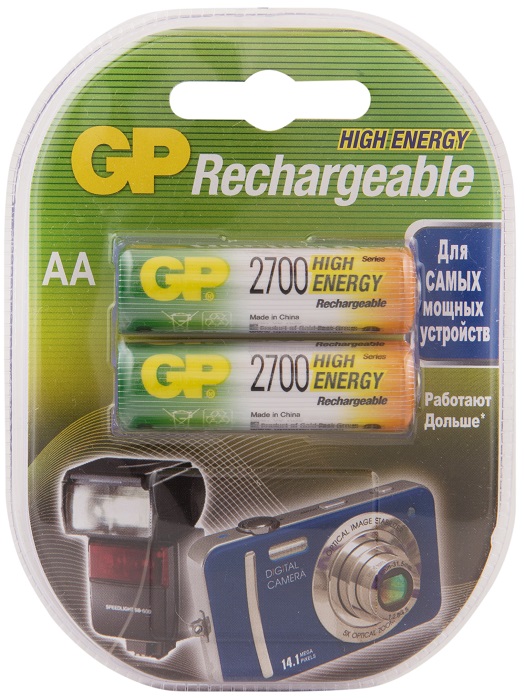 Аккумулятор GP 270AAHC 1.2V, 2700mAh, 2шт, size AA