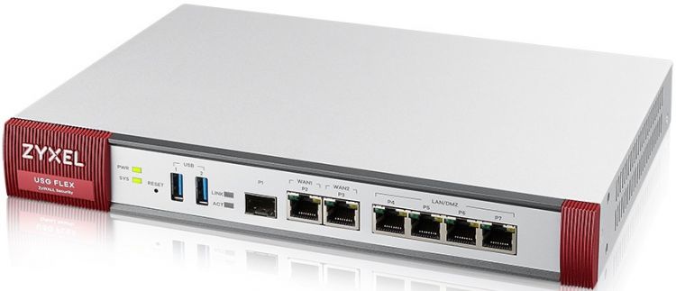 Межсетевой экран ZYXEL ZyWALL USG FLEX 200 с набором подписок на 1 год (AS,AV,CF,IDP), Rack, 3xWAN GE (2xRJ-45 и 1xSFP), 4xLAN/DMZ GE, 2xUSB3.0, AP Co