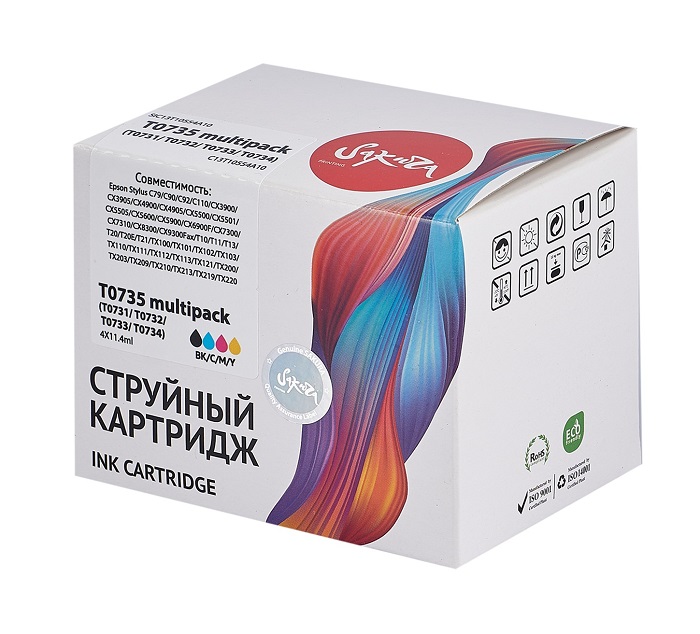 Картридж струйный Sakura C13T10554A10 (T0735) для Epson Stylus C79/C90/C92/C110/CX3900/CX3905/CX5600/CX5900/CX6900F/CX7300/CX7310/CX8300/CX9300Fax, St