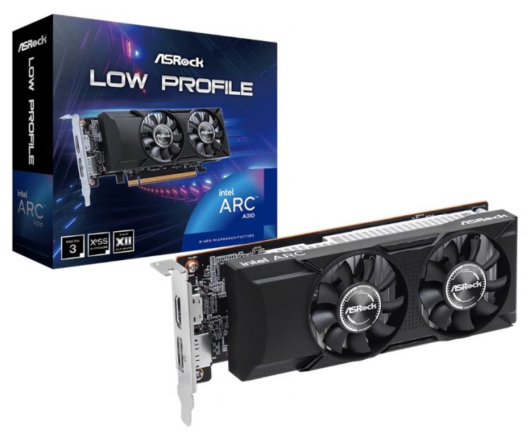 Видеокарта PCI-E ASRock Arc A310 Low Profile (A310 LP 4G) 4GB GDDR6 64bit 6nm 2000/15500MHz HDMI/DP