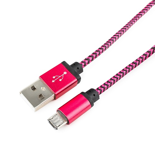 Кабель интерфейсный USB 2.0 Cablexpert CC-mUSB2pe1m , AM/microBM 5P, 1м, нейлоновая оплетка, алюминиевые разъемы