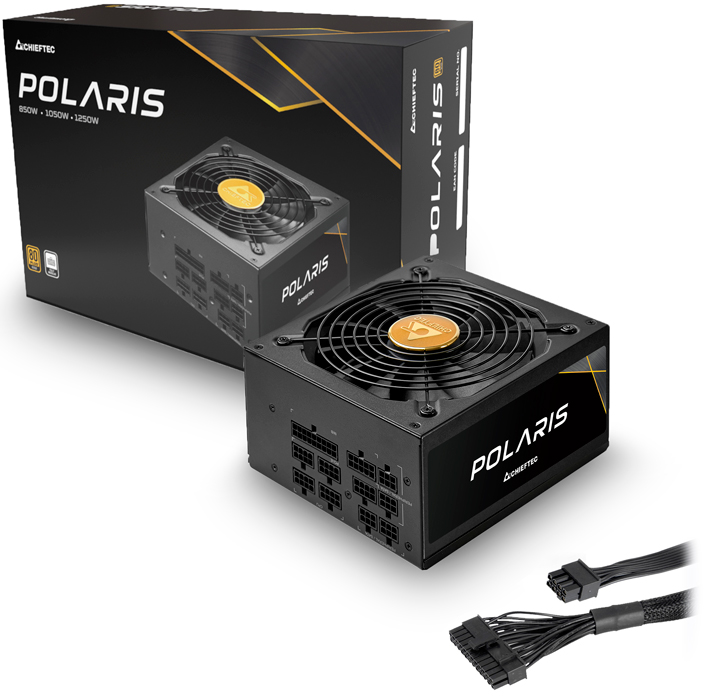 Блок питания ATX Chieftec PPS-1250FC Polaris, 1250W, 140mm fan, 80 plus Gold, full cable management Box