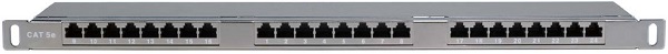 Патч-панель Hyperline PPHD-19-24-8P8C-C5E-SH-110D 19, 0,5U, Cat 5e, 24 порта RJ45 (8p8c), экранированная, Dual IDC (110/KRONE)