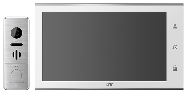 Комплект CTV CTV-DP4105AHD (W) (вызывная панель CTV-D400FHD и монитор CTV-M4105AHD), Full HD, 10, панель из стекла с сенсорным управлением Easy butt