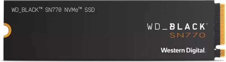 Накопитель SSD M.2 2280 Western Digital WDS100T3X0E WD_BLACK SN770 NVMe 3DTLC 1TB PCIe Gen4 x4 5150/4850MB/s IOPS 650K/800K 1200 TBW