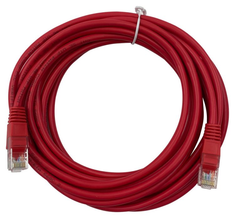 Кабель патч-корд U/UTP 5e кат. 5м Buro 1645933 красный RJ-45 (m)-RJ-45 (m)