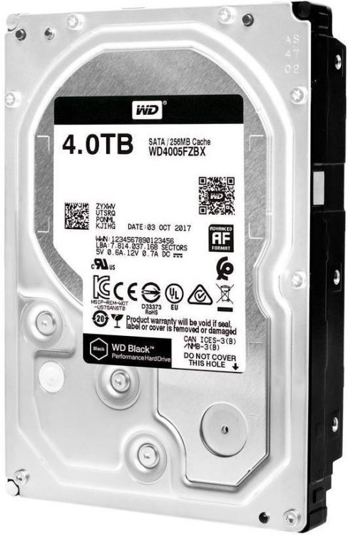 HDD 3.5 SATA Desktop Жесткий диск 4TB SATA 6Gb/s Western Digital WD4005FZBX 3.5 WD Black 7200rpm 256MB Bulk