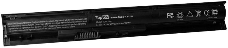 Аккумулятор для ноутбука HP TopOn TOP-VI04 для моделей 15, 17, Pavilion 15, 17, ProBook 450 G2, 455 G2 14.8V 2200mah PN: VI04, TPN-Q142