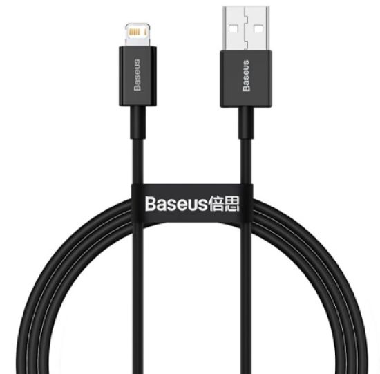 Кабель интерфейсный Baseus CALYS-A01 USB Type A - Lightning 2.4A силиконовый 1m black