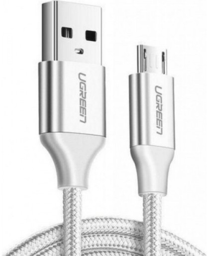   Xcom-Shop Кабель UGREEN US290 60151 USB 2.0 A/Micro USB, Nickel Plating Alu Braid, 1м, silver