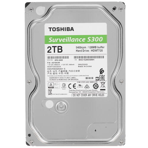Жесткий диск 2TB SATA 6Gb/s Toshiba (KIOXIA) S300 HDWT720UZSVA 3.5 5400rpm 128MB