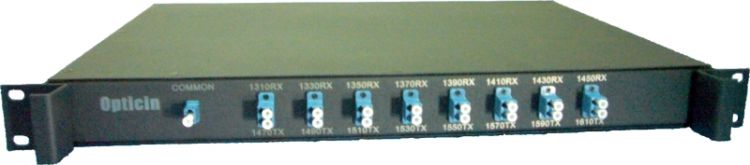 Мультиплексор Optiset CWDM-BiDi-08-16wave-2 CWDM, одно волокно, 8 каналов, 16 длин волн с 1310 по 1610нм, Type 2, LC