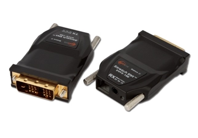 Комплект Opticis DVFX-100-TR устройств для передачи сигнала DVI по одному симплексному оптоволоконному кабелю