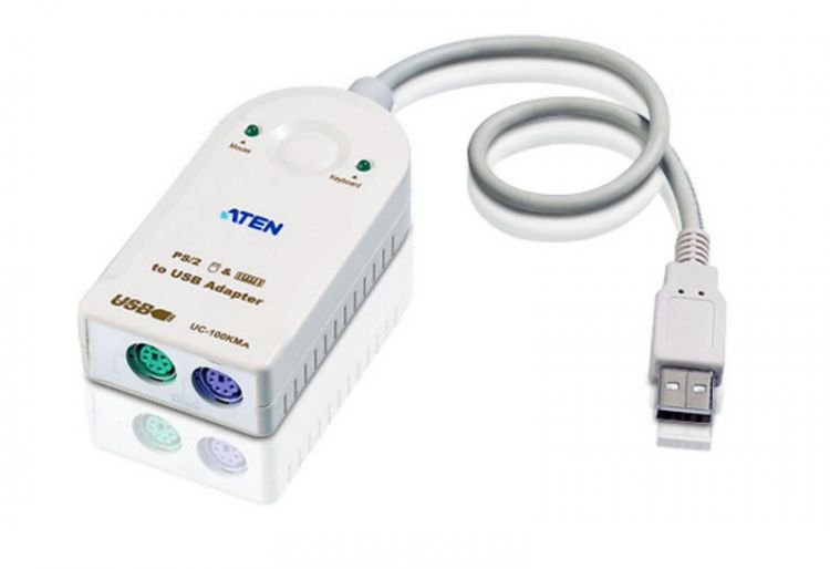 Конвертер Aten UC100KMA-AT USB<=>2xPS2, A-тип>2xMini-Din6, Male>2xFemale, USB 1.0/1.1