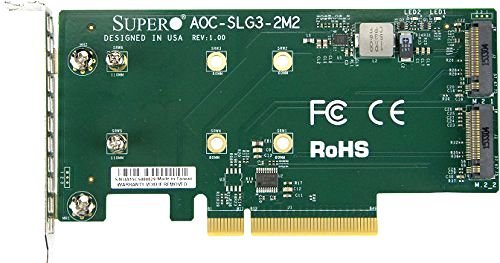   Xcom-Shop Плата расширения Supermicro AOC-SLG3-2M2 Low Profile, Dual NVMe M.2 SSD PCIe add-on card