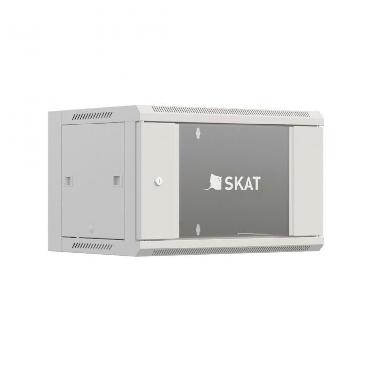 Шкаф Бастион SKAT TB-9W645GF-G настенный 9U 600х450х500мм, дверь стеклянная